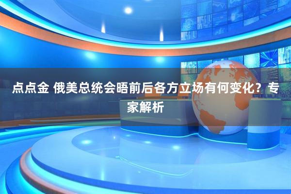 点点金 俄美总统会晤前后各方立场有何变化？专家解析